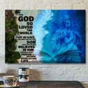 For God So Loved The World Jesus Christ Jesus Bible Verse Scripture Canvas Wall Art