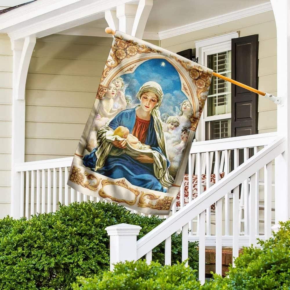 Mary Gives Birth To Jesus Religious Christian Garden Flag Mary Gives Birth To Jesus Religious Christian Garden Flag