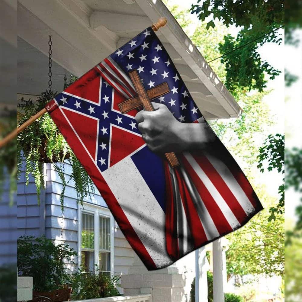 Mississippi Christian Cross Religious Christian Garden Flag Mississippi Christian Cross Religious Christian Garden Flag