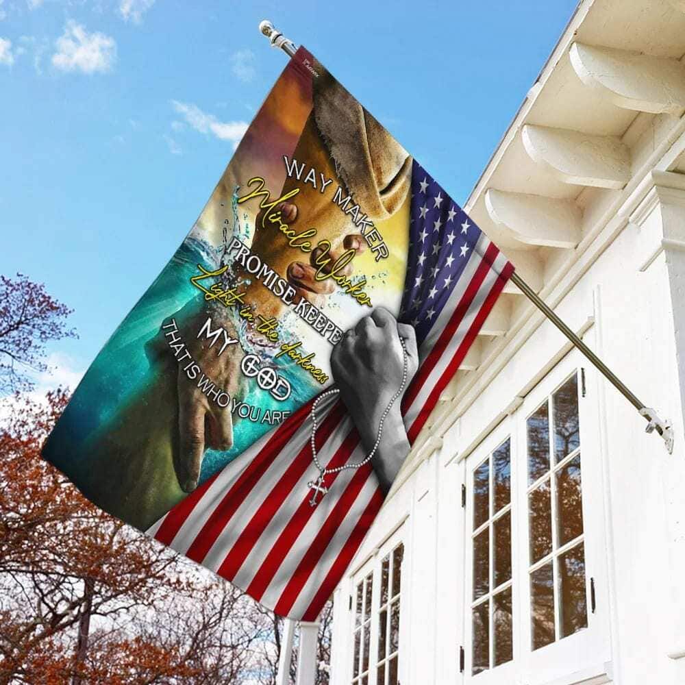 Jesus Way Maker Miracle Worker Promise Keeper American Religious Christian Garden Flag Jesus Way Maker Miracle Worker Promise Keeper American Religious Christian Garden Flag
