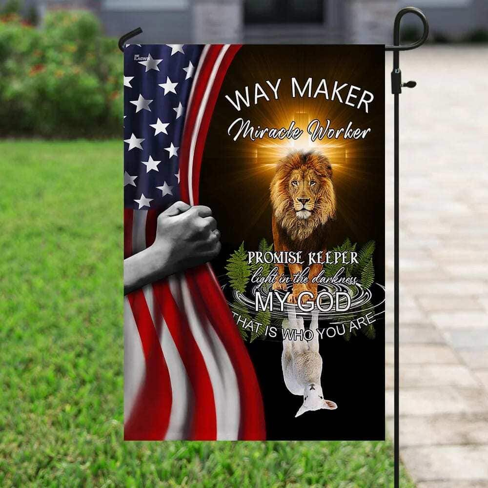 Jesus Way Maker Miracle Worker Promise Keeper Religious Christian Garden Flag