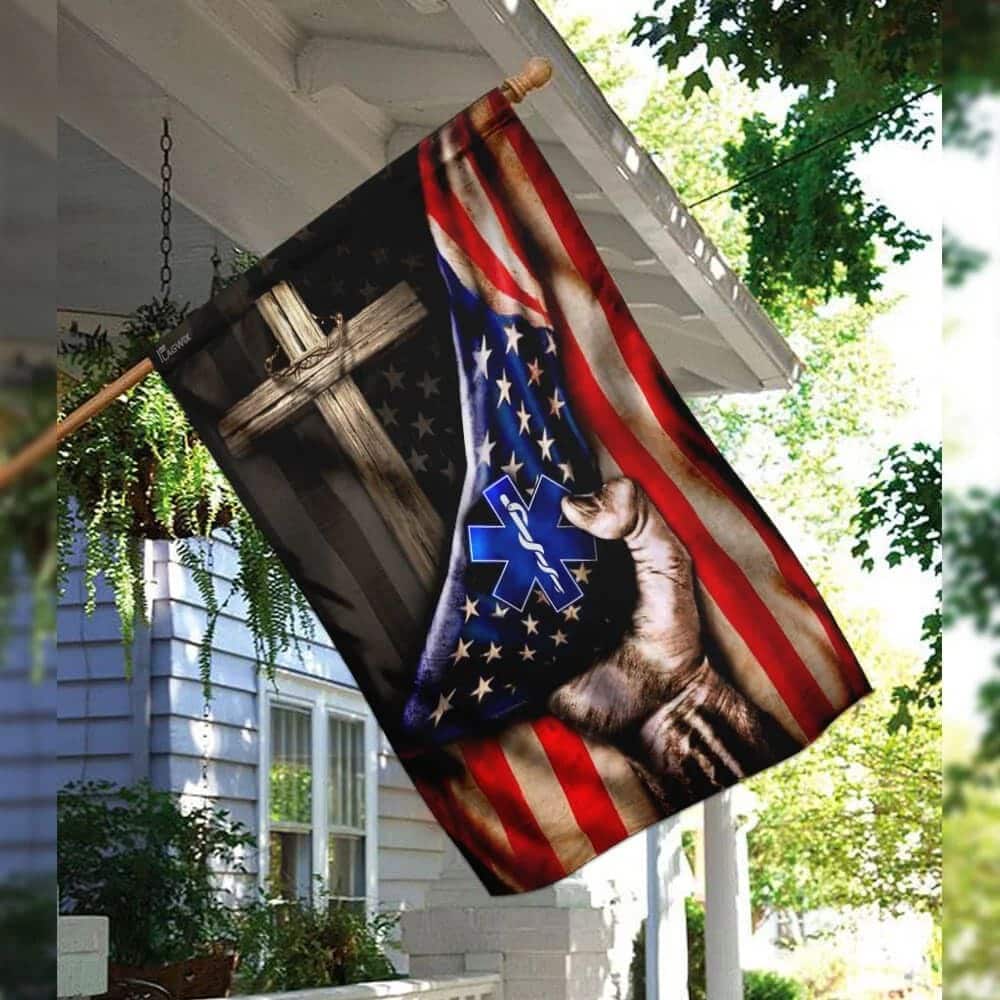 Paramedic Christian Cross American Religious Christian Garden Flag Paramedic Christian Cross American Religious Christian Garden Flag