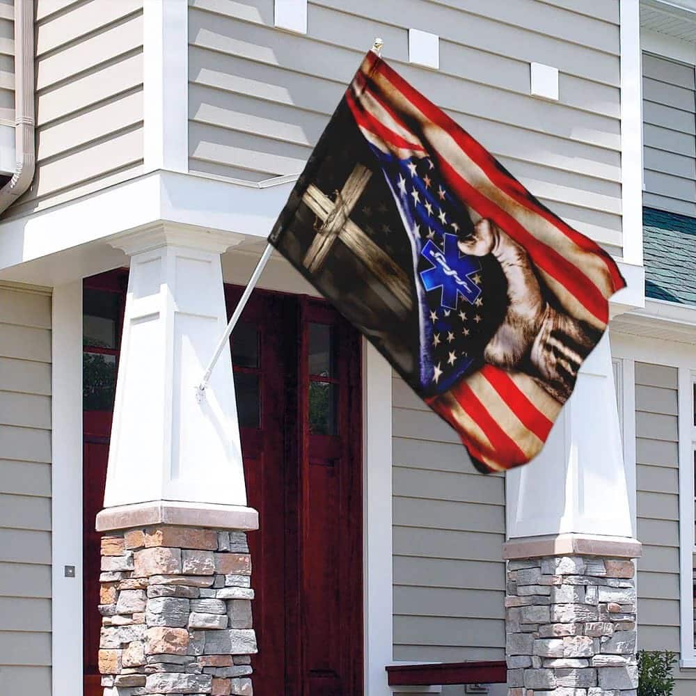 Paramedic Christian Cross American Religious Christian Garden Flag Paramedic Christian Cross American Religious Christian Garden Flag