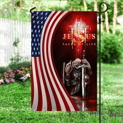 Jesus Saved My Life Christian Knight Religious Christian Garden Flag