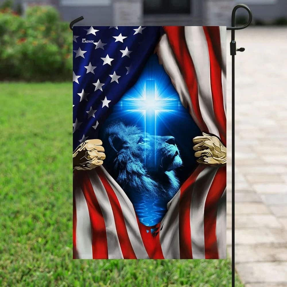 Jesus Christ American Religious Christian US Flag Garden Flag