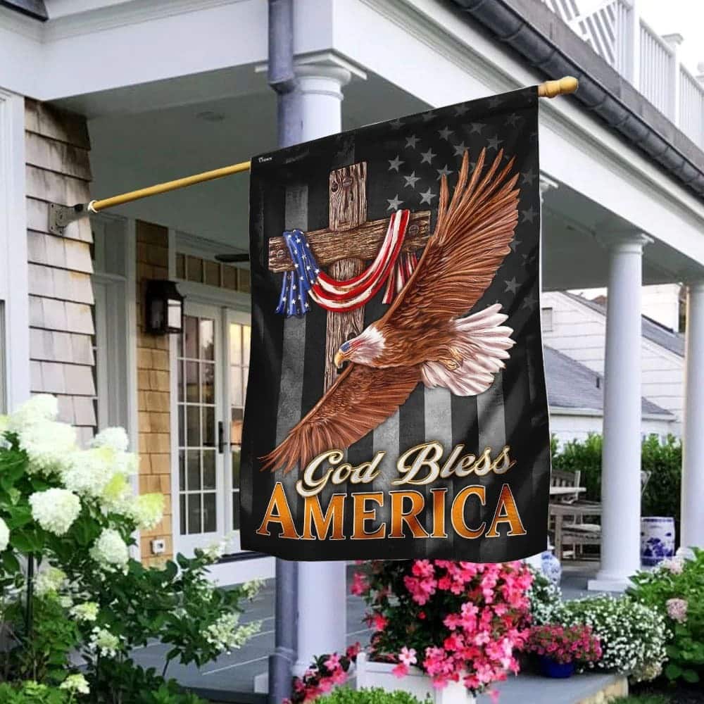 Jesus Cross Jesus And Eagle God Bless America Religious Christian Garden Flag Jesus Cross Jesus And Eagle God Bless America Religious Christian Garden Flag