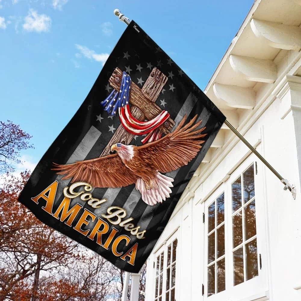Jesus Cross Jesus And Eagle God Bless America Religious Christian Garden Flag Jesus Cross Jesus And Eagle God Bless America Religious Christian Garden Flag