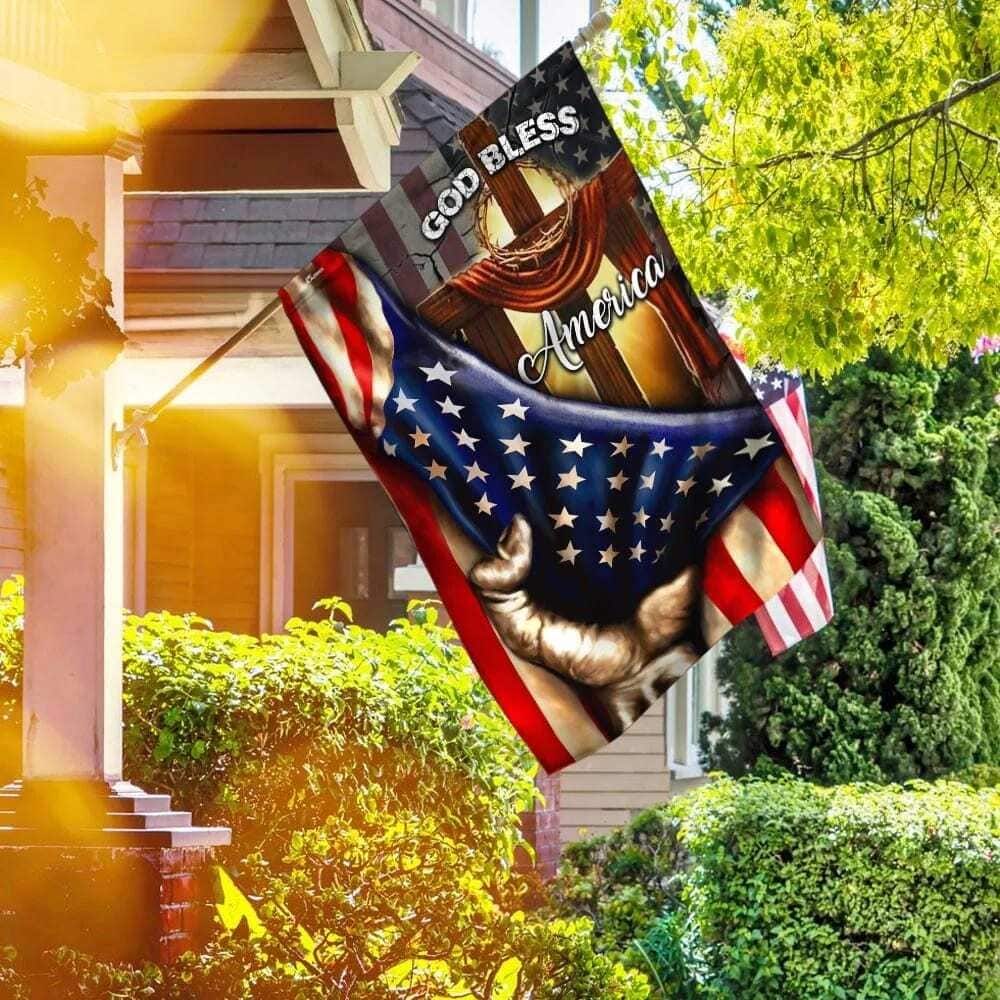 God Bless America Christian Cross Religious Christian Garden Flag God Bless America Christian Cross Religious Christian Garden Flag