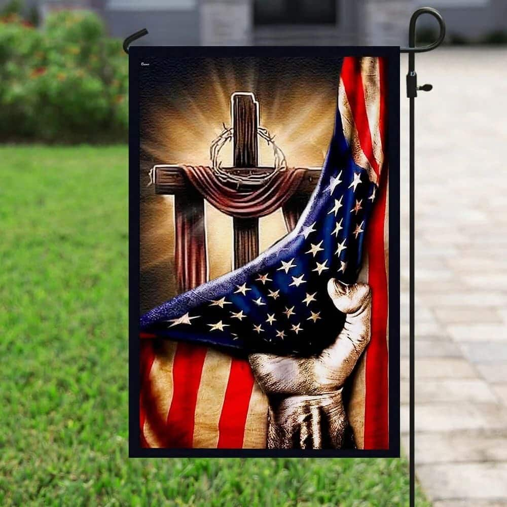 Jesus Hand Bright Christian Cross Religious Christian Garden Flag