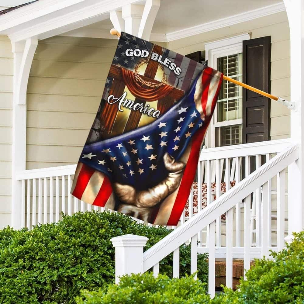 God Bless America Christian Cross Religious Christian Garden Flag God Bless America Christian Cross Religious Christian Garden Flag