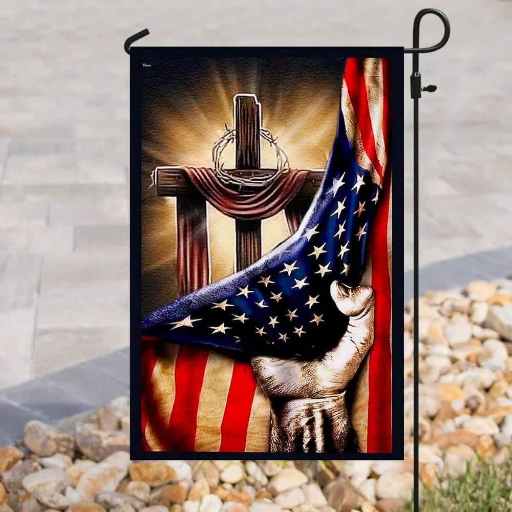 Jesus Hand Bright Christian Cross Religious Christian Garden Flag Jesus Hand Bright Christian Cross Religious Christian Garden Flag