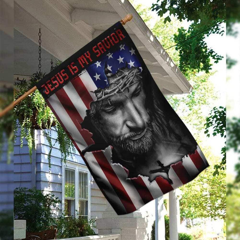 Jesus And American Religious Jesus Is My Savior Religious Christian Garden Flag Jesus And American Religious Jesus Is My Savior Religious Christian Garden Flag