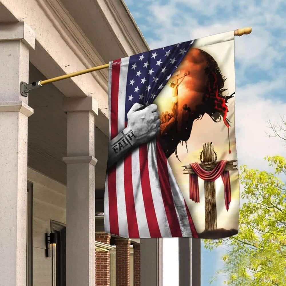 God Jesus Christian Cross Faith American Religious Christian Garden Flag God Jesus Christian Cross Faith American Religious Christian Garden Flag