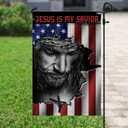 Jesus And American Religious Jesus Is My Savior Religious Christian Garden Flag