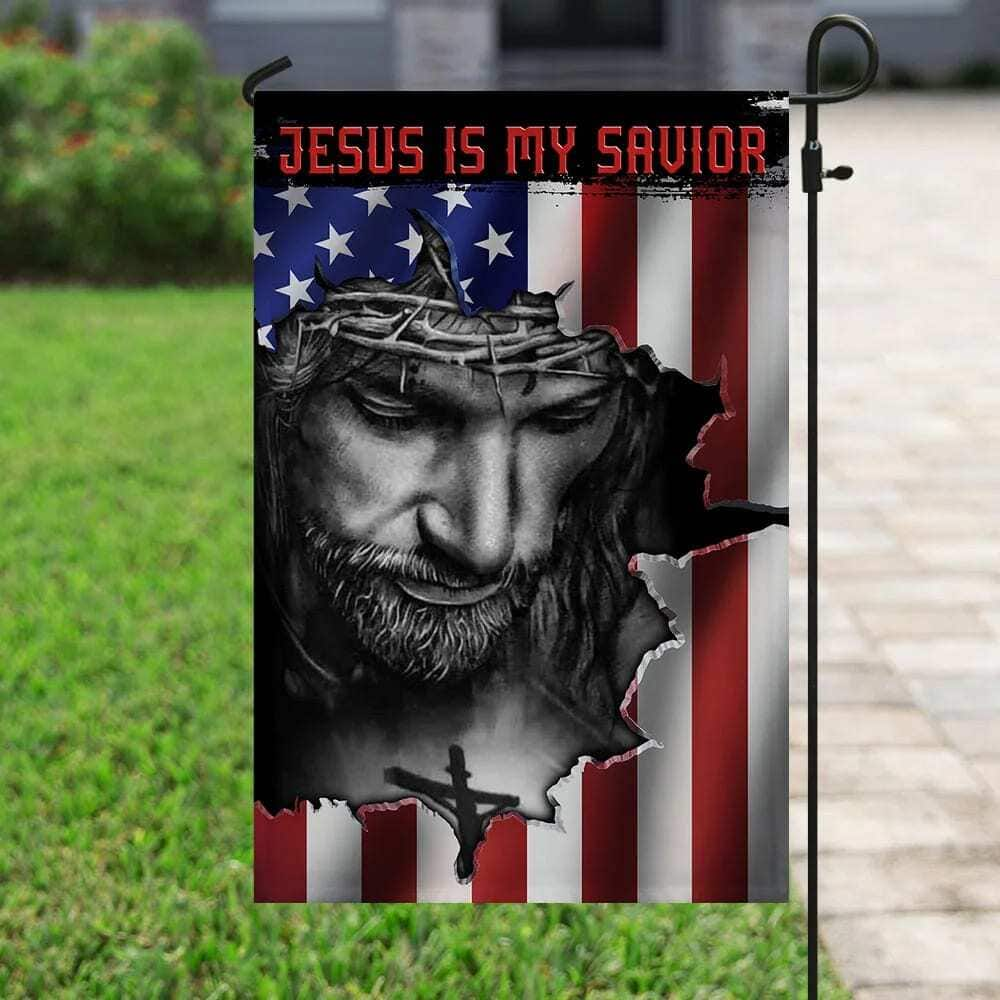 Jesus And American Religious Jesus Is My Savior Religious Christian Garden Flag