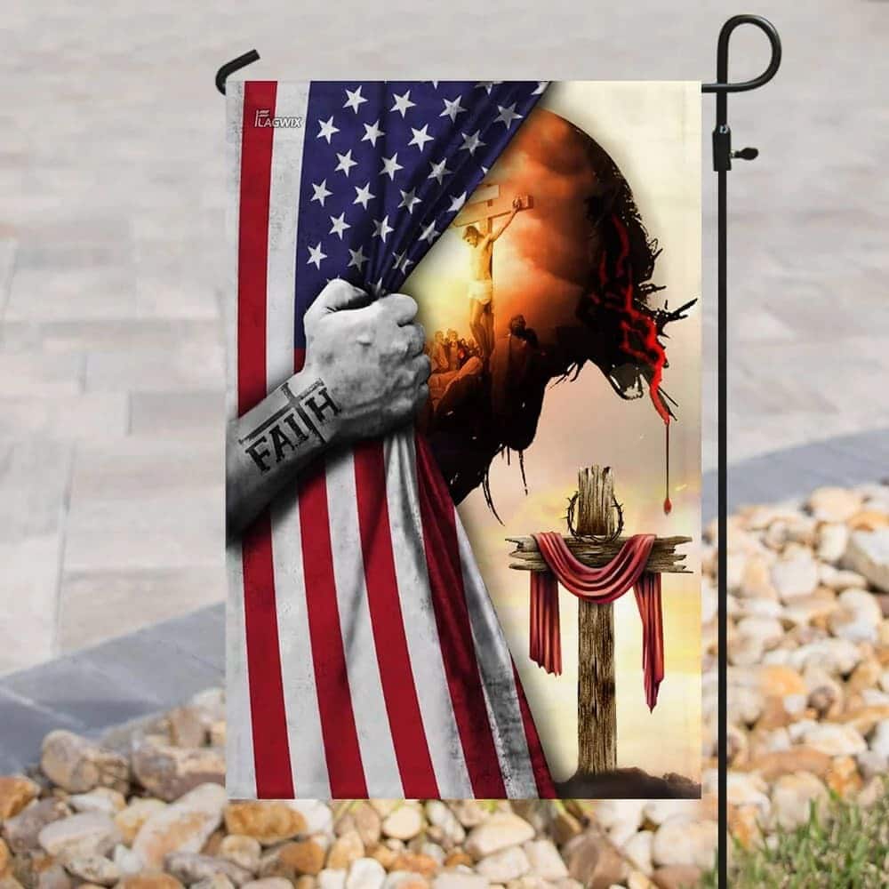 God Jesus Christian Cross Faith American Religious Christian Garden Flag God Jesus Christian Cross Faith American Religious Christian Garden Flag