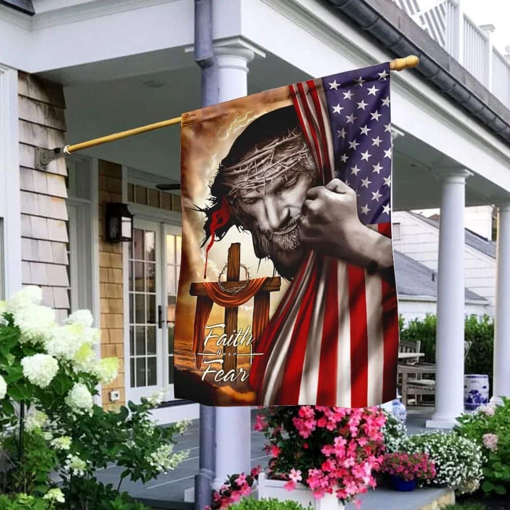 Jesus Cross Christian Faith Over Fear Religious Christian Garden Flag Jesus Cross Christian Faith Over Fear Religious Christian Garden Flag
