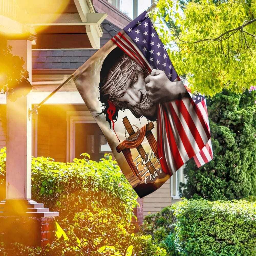 Jesus Cross Christian Faith Over Fear Religious Christian Garden Flag Jesus Cross Christian Faith Over Fear Religious Christian Garden Flag