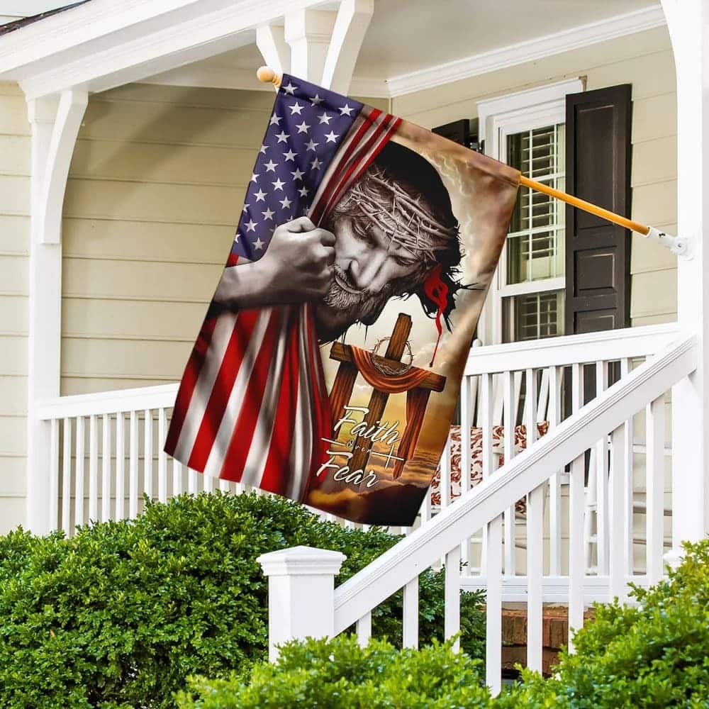 Jesus Cross Christian Faith Over Fear Religious Christian Garden Flag Jesus Cross Christian Faith Over Fear Religious Christian Garden Flag