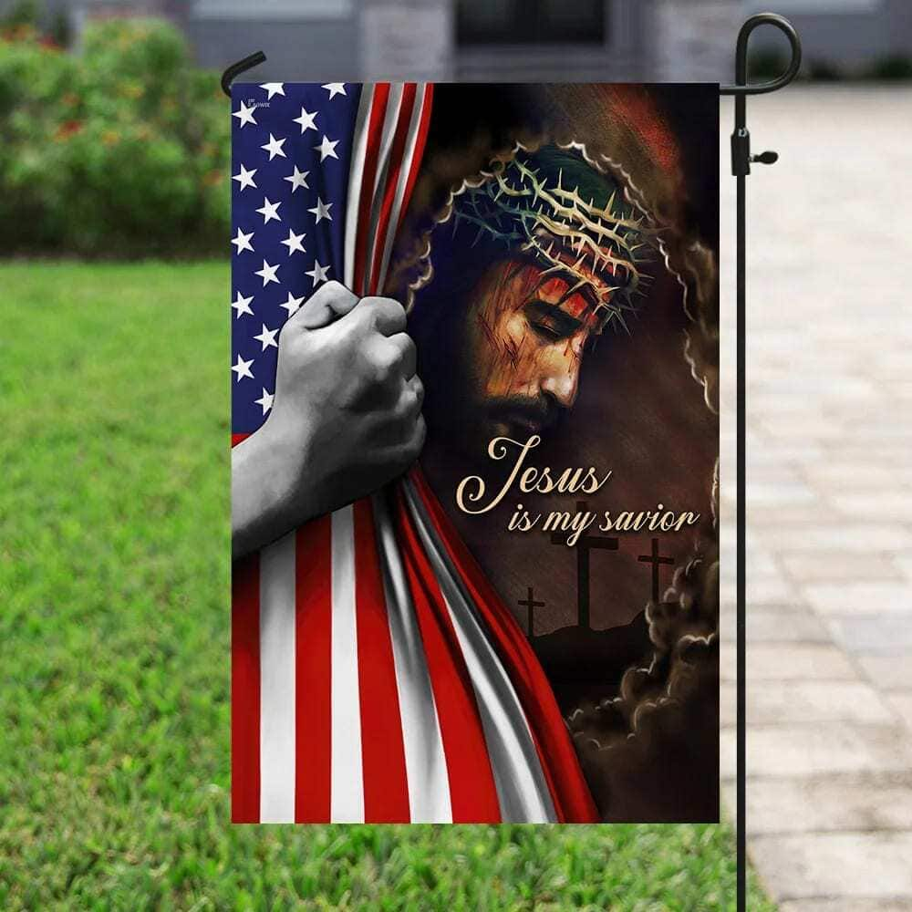 Jesus Is My Savior American US Religious Christian Garden Flag