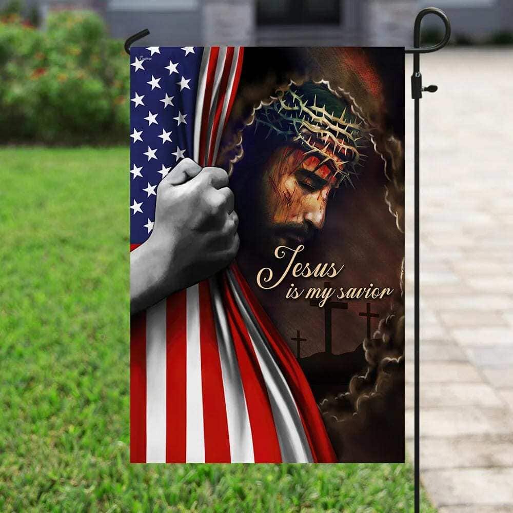 Jesus Is My Savior American US Religious Christian Garden Flag Jesus Is My Savior American US Religious Christian Garden Flag