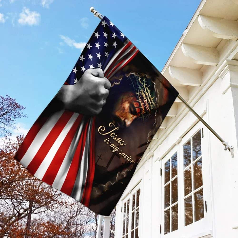 Jesus Is My Savior American US Religious Christian Garden Flag Jesus Is My Savior American US Religious Christian Garden Flag
