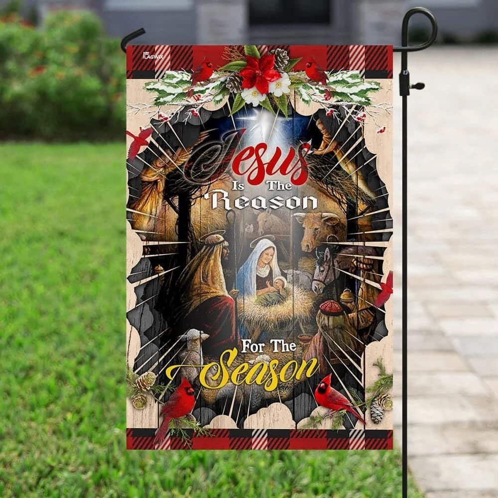 Jesus Is The Reason For The Season Religious Christian Garden Flag