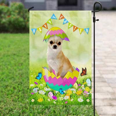 Chihuahua Easter Egg Religious Happy Easter Gift Garden Flag
