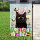 Black Cat Happy Easter Religious Gift Garden Flag