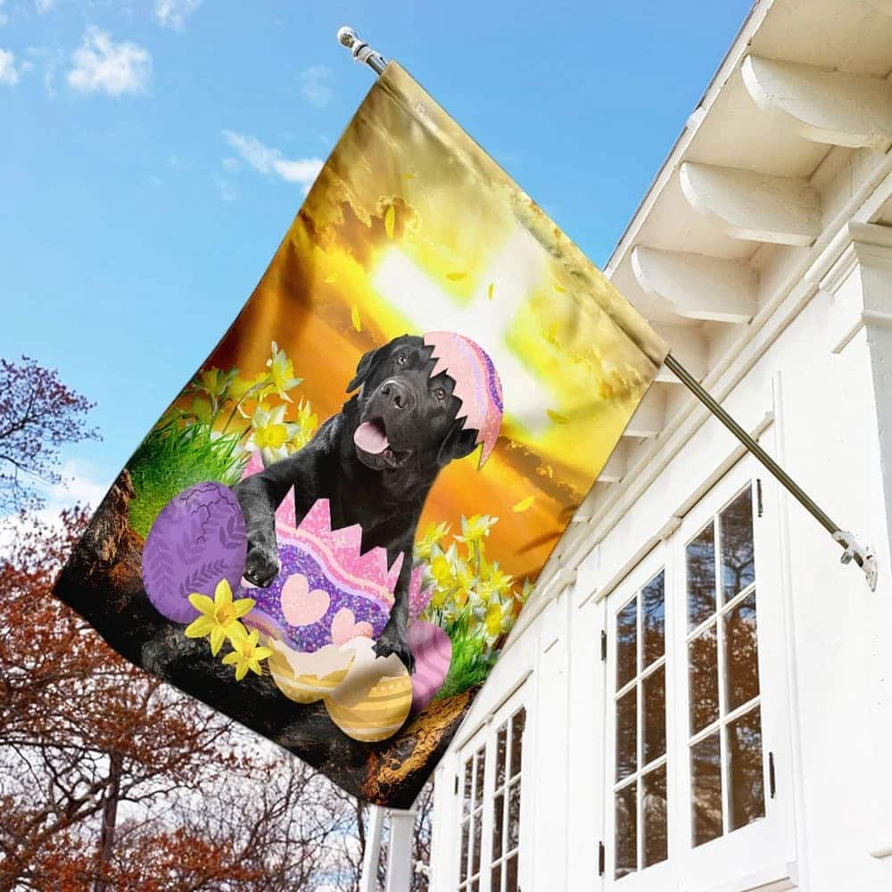 Black Labrador Retriever Is Ready For Easter Religious Happy Easter Gift Garden Flag Black Labrador Retriever Is Ready For Easter Religious Happy Easter Gift Garden Flag