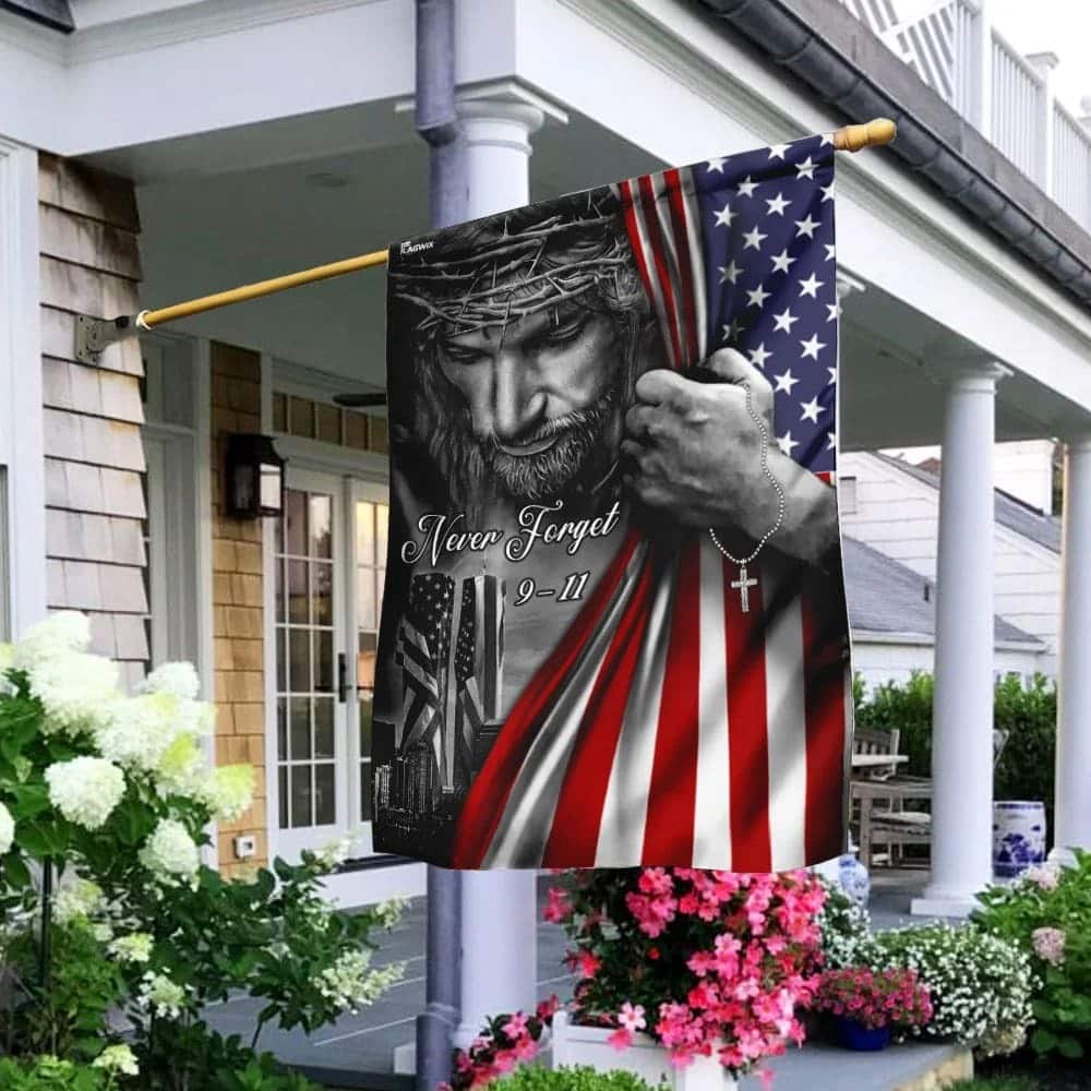 God Bless America 911 Jesus Never Forget 911 Religious Christian Garden Flag God Bless America 911 Jesus Never Forget 911 Religious Christian Garden Flag