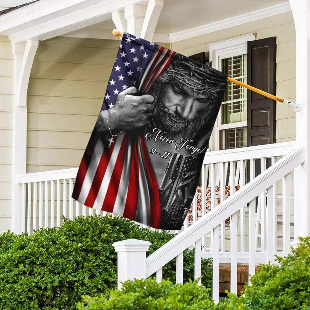 God Bless America 911 Jesus Never Forget 911 Religious Christian Garden Flag God Bless America 911 Jesus Never Forget 911 Religious Christian Garden Flag