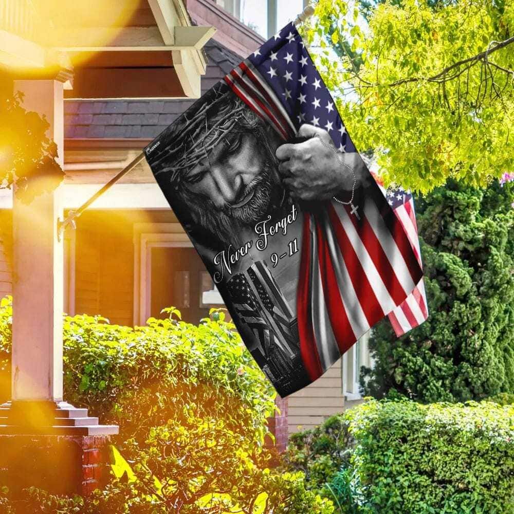 God Bless America 911 Jesus Never Forget 911 Religious Christian Garden Flag God Bless America 911 Jesus Never Forget 911 Religious Christian Garden Flag