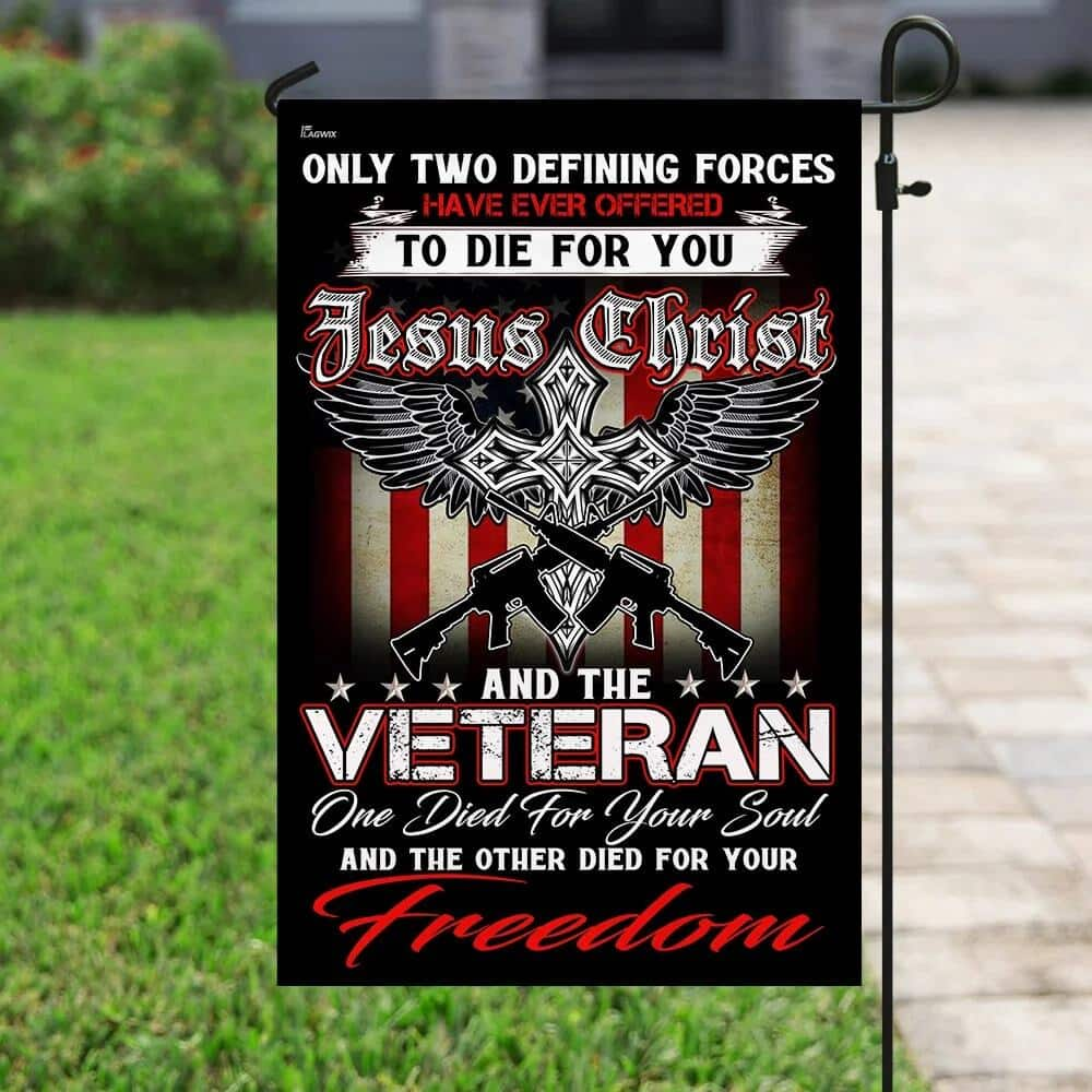 Christian Jesus Veteran Religious Christian Garden Flag