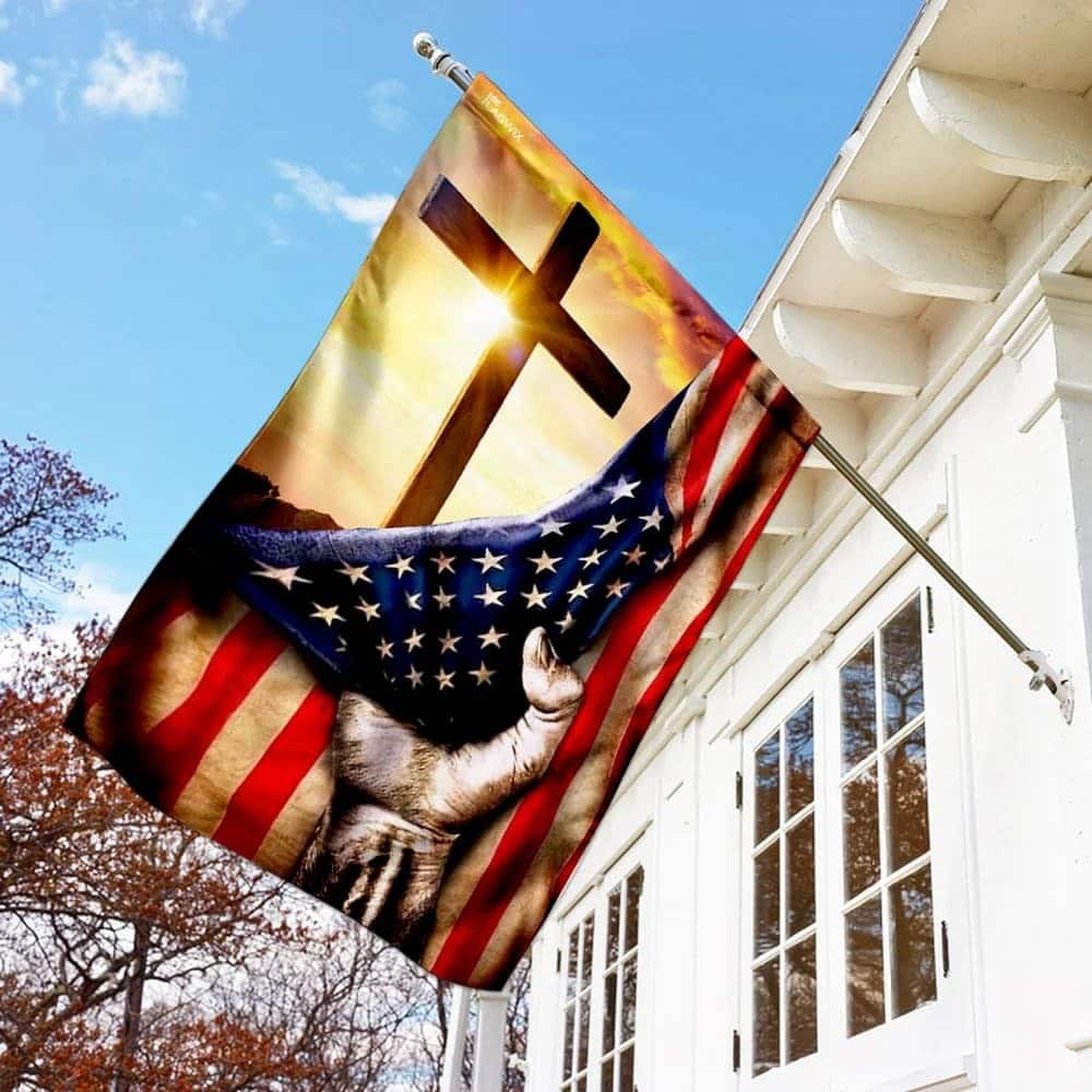 Christian Cross America US Religious Christian Garden Flag Christian Cross America US Religious Christian Garden Flag