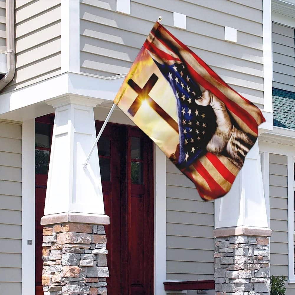 Christian Cross America US Religious Christian Garden Flag Christian Cross America US Religious Christian Garden Flag