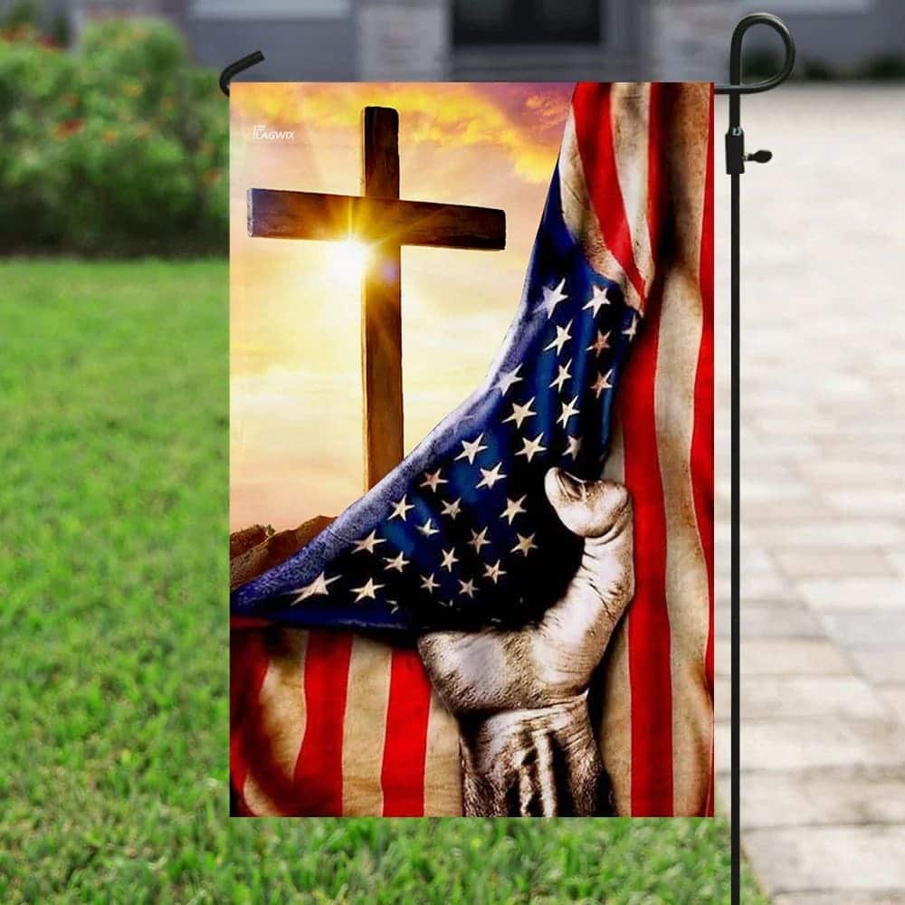 Christian Cross America US Religious Christian Garden Flag Christian Cross America US Religious Christian Garden Flag
