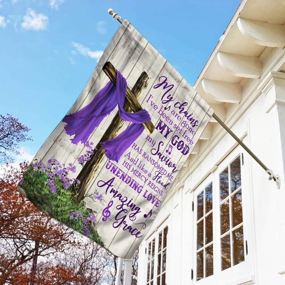 Christian Cross Amazing Grace Purple Religious Christian Garden Flag Christian Cross Amazing Grace Purple Religious Christian Garden Flag