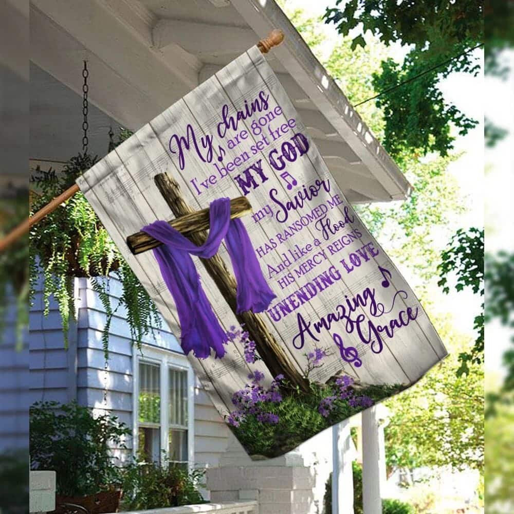 Christian Cross Amazing Grace Purple Religious Christian Garden Flag Christian Cross Amazing Grace Purple Religious Christian Garden Flag