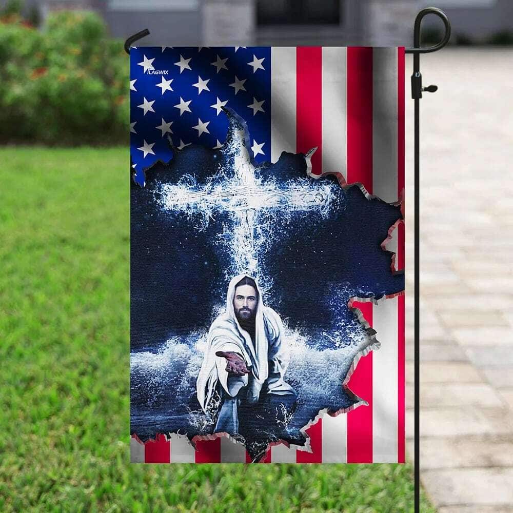 American Religious Jesus Hand Religious Christian Garden Flag