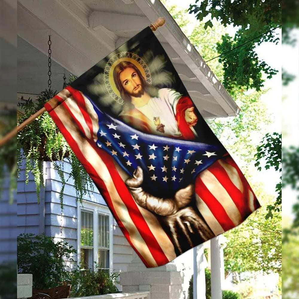 America Nee Religious Christian Jesus Garden Flag America Nee Religious Christian Jesus Garden Flag