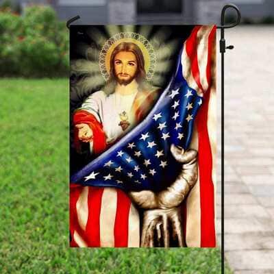 America Nee Religious Christian Jesus Garden Flag