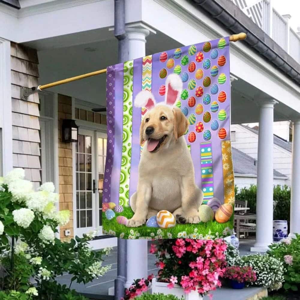 Labrador Retriever Happy Easter American Easter Dog Lovers Garden Flag Labrador Retriever Happy Easter American Easter Dog Lovers Garden Flag