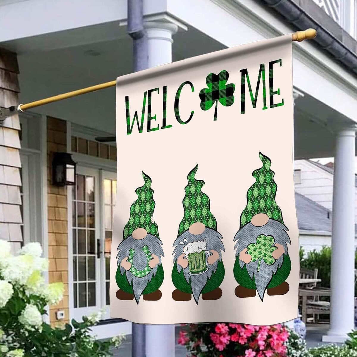 Welcome St Patricks Day Gnomes Saint Gnomes Religious St Patrick's Day St Patrick's Day Garden Flag Welcome St Patricks Day Gnomes Saint Gnomes Religious St Patrick's Day St Patrick's Day Garden Flag
