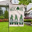 Welcome St Patricks Day Gnomes Saint Gnomes Religious St Patrick's Day St Patrick's Day Garden Flag