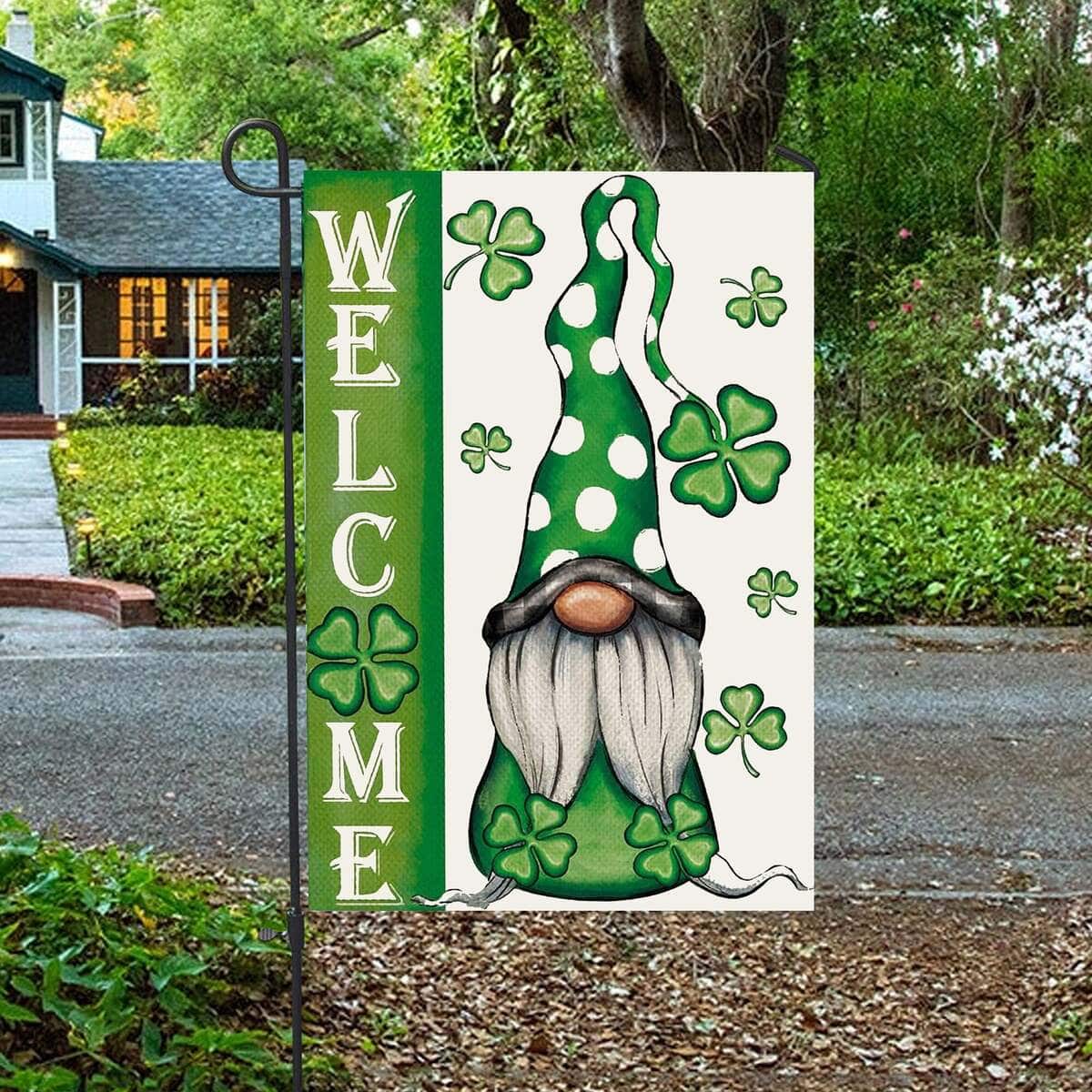 Welcome St Patricks Day Gnomes St Gnomes Religious St Patrick's Day St Patrick's Day Garden Flag Welcome St Patricks Day Gnomes St Gnomes Religious St Patrick's Day St Patrick's Day Garden Flag