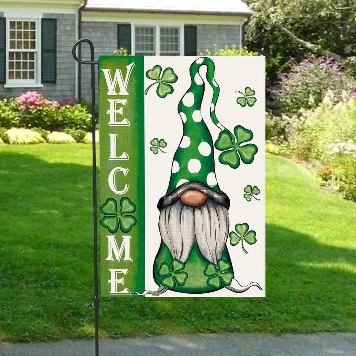 Welcome St Patricks Day Gnomes St Gnomes Religious St Patrick's Day St Patrick's Day Garden Flag Welcome St Patricks Day Gnomes St Gnomes Religious St Patrick's Day St Patrick's Day Garden Flag