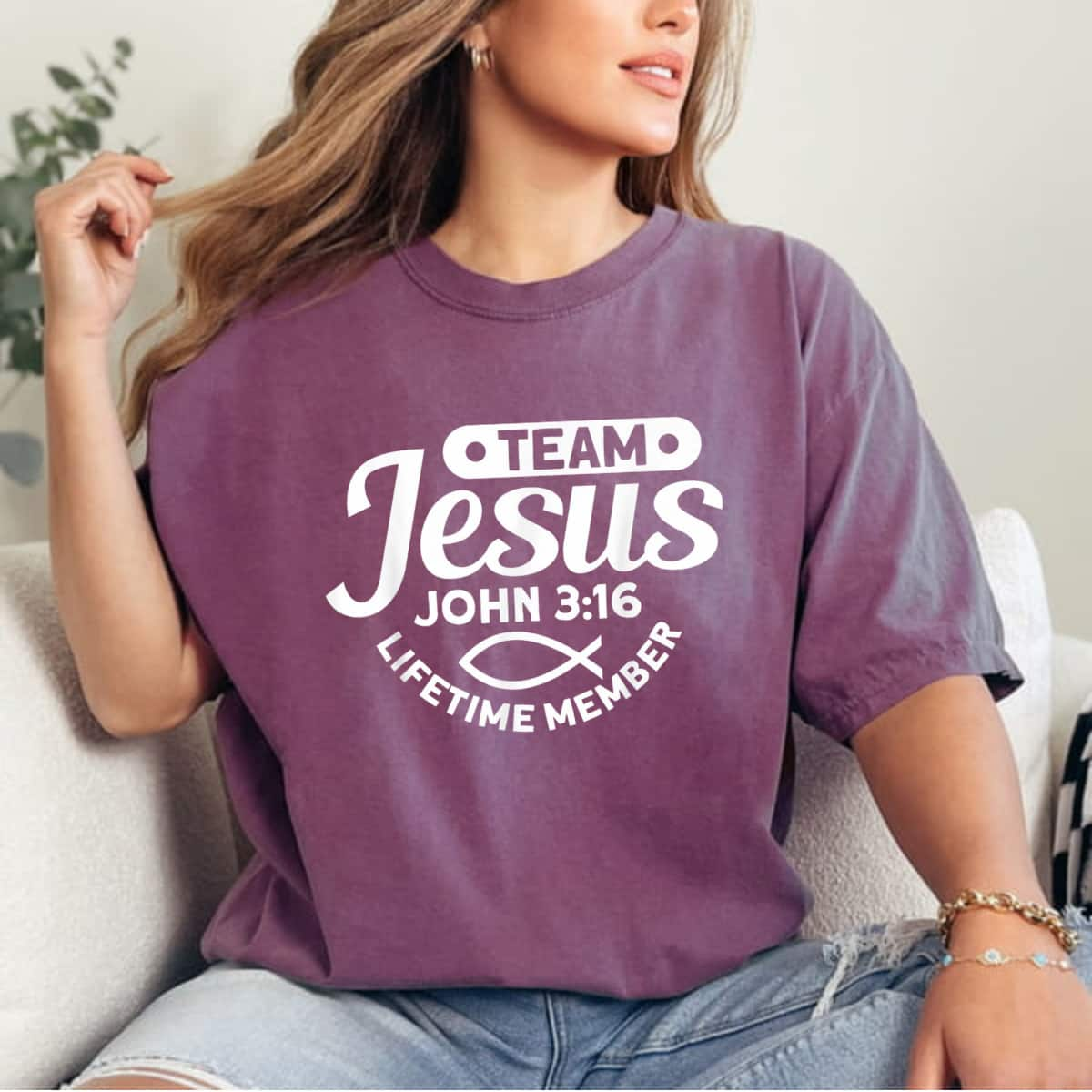 Team Jesus Life Time Member John 316 Funny Religious T-Shirt