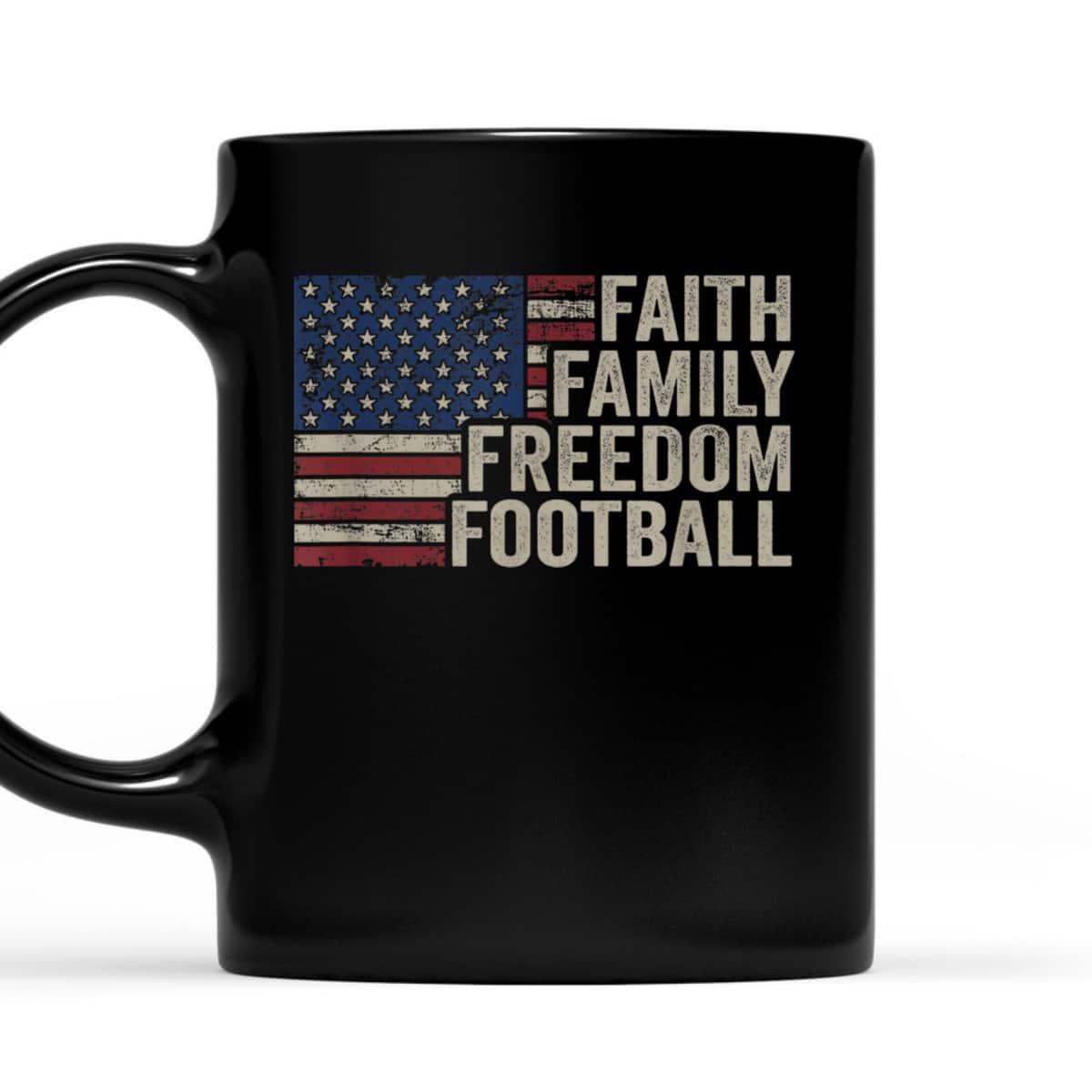 Faith Family Freedom Football Vintage American Flag 4th Of July T-Shirt Faith Family Freedom Football Vintage American Flag 4th Of July T-Shirt