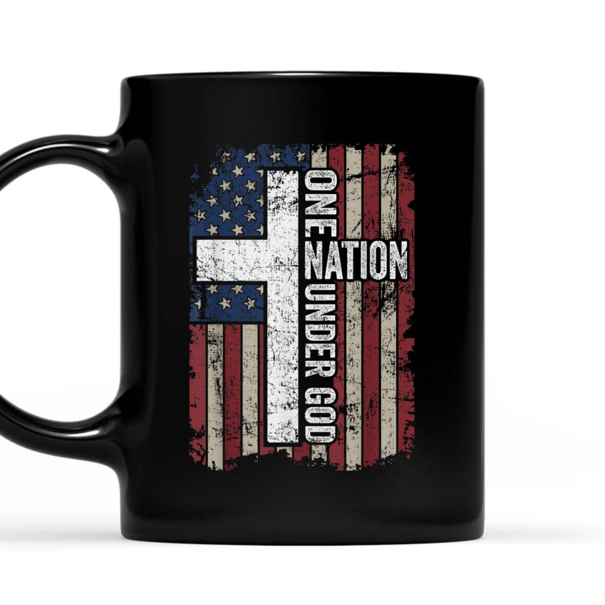 One Nation Under God Christian Worship USA Cross Flag T-Shirt One Nation Under God Christian Worship USA Cross Flag T-Shirt